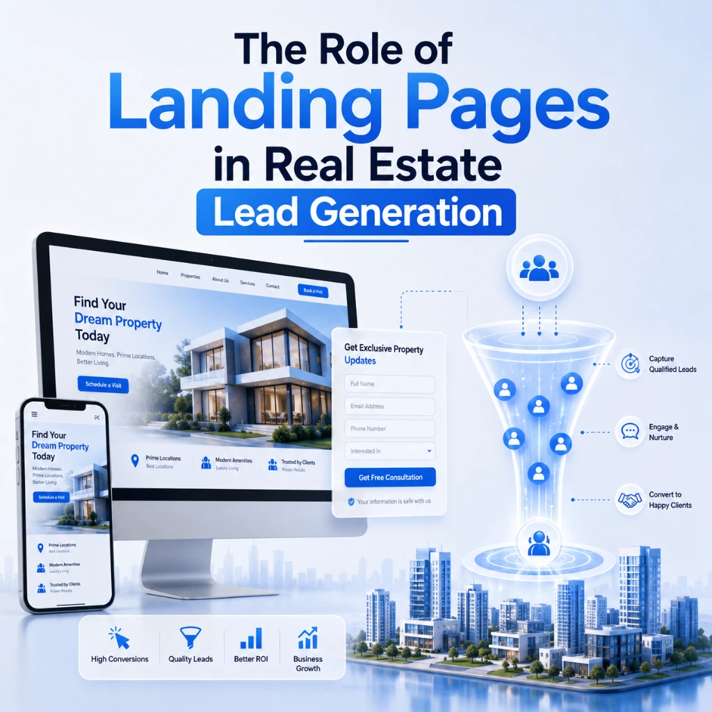 Real Estate Meta Ads landing page for lead generation with conversion funnel
